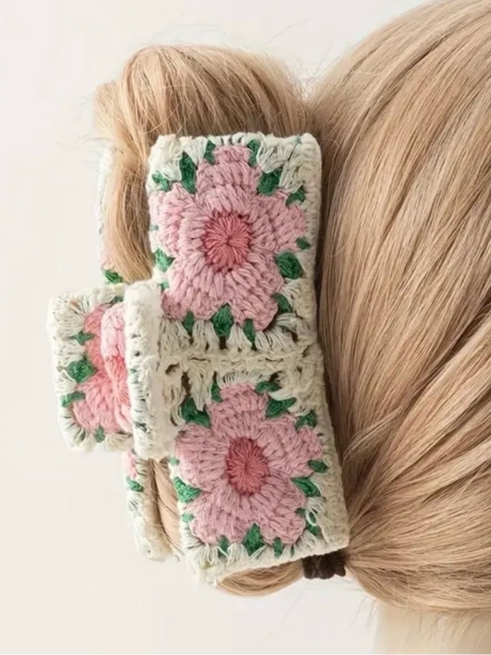 Crochet Floral Hair Claw Clip